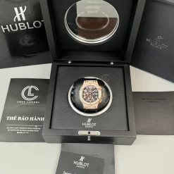 Đồng Hồ Hublot Big Bang Full Diamonds  44mm Dial Black Rose Gold Replica 1:1 – Top Quality Version