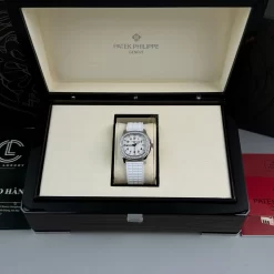 Patek Philippe Aquanaut 5067A-025 35.6mm White Dial Diamond Bezel Moissanite Steel Replica 1:1 – Top Quality