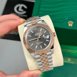 Đồng Hồ Rolex Datejust 41mm Demi Grey Motif 126331 Replica 1:1 – Top Quality Version
