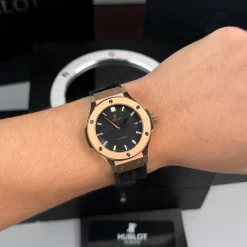 Đồng hồ Hublot Classic Fusion Titanium 38mm Dial Black Rose Gold Replica 1:1-Top Quality Version