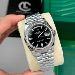 Đồng Hồ Rolex Day Date 40mm 180gram Sliver Ice Blue Dial 228239 Replica 1:1 – Top Quality Version