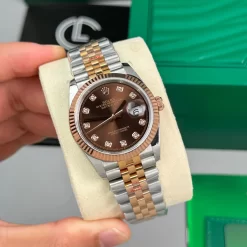 Đồng Hồ Rolex Datejust 41mm Demi Chocolate 126331 Replica 1:1 – Top Quality Version