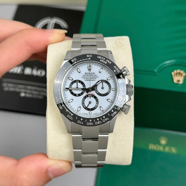 Đồng Hồ Rolex Cosmograph Daytona Panda 126500LN 40mm M116503WT Cal.4130 Steel  Replica 1:1 – Top Quality Version