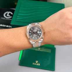Đồng Hồ Rolex Datejust 41mm Demi Grey Motif 126331 Replica 1:1 – Top Quality Version