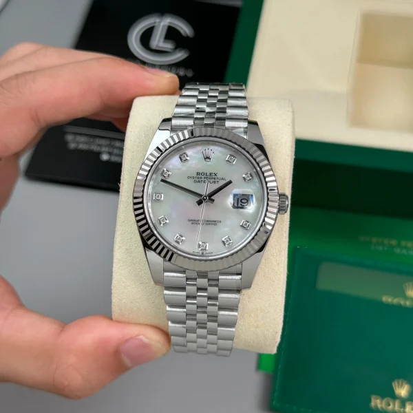 Đồng Hồ Rolex Datejust 41mm Sliver MOP Dial 126331 Replica 1:1 – Top Quality Version