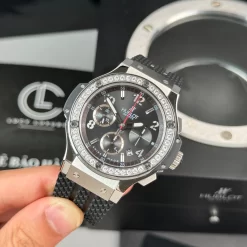 Đồng Hồ Hublot Big Bang Steel Diamonds  44mm Dial Blue Replica 1:1 – Top Quality Version