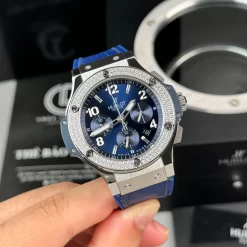 Đồng Hồ Hublot Big Bang Steel Diamonds  44mm Dial Blue Replica 1:1 – Top Quality Version