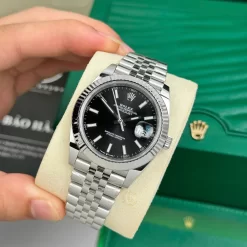 Đồng Hồ Rolex Datejust 41mm Sliver Black Dial 126334 Replica 1:1 – Top Quality Version