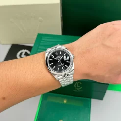Đồng Hồ Rolex Datejust 41mm Sliver Black Dial 126334 Replica 1:1 – Top Quality Version