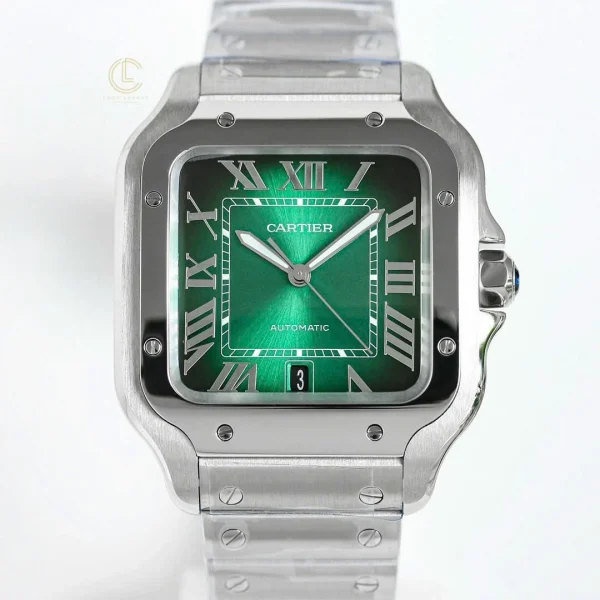 Đồng Hồ Cartier Santos Green Dial WSSA0029 Miyota.9015 Steel Replica 1:1 – Top Quality Version