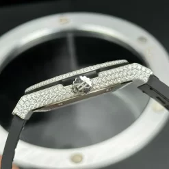 Đồng hồ Hublot Classic Fusion SKULL Full Diamonds Moissanite Pave 42mm Dial Black Replica 1:1-Top Quality Version