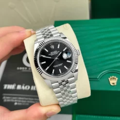 Đồng Hồ Rolex Datejust 41mm Sliver Black Dial 126334 Replica 1:1 – Top Quality Version