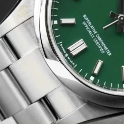 Đồng Hồ Rolex Oyster Perpetual 41mm 124300 Green Dial Steel Replica 1:1 – Top Quality Version
