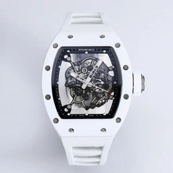 Đồng Hồ Richard Mille RM55 Manual Winding Bubba Watson 42mm White Ceramic Modify Replica 1:1 – Top Quality Version