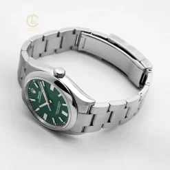 Đồng Hồ Rolex Oyster Perpetual 41mm 124300 Green Dial Steel Replica 1:1 – Top Quality Version
