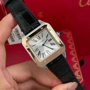 Đồng hồ Cartier Santos-Dumont 43.5mm W2SA0011 43.5mm x 31.4mm Demi Rose Gold Replica 1:1