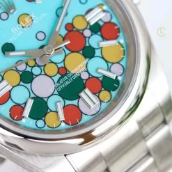 Đồng Hồ Rolex Oyster Perpetual 41mm 124300 Mặt Số Ice Blue Họa Tiết Celebration Steel Replica 1:1 – Top Quality Version