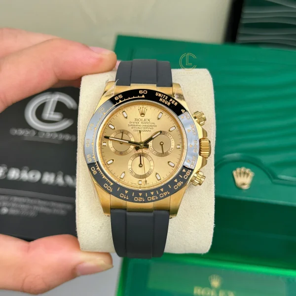 Đồng Hồ Rolex Cosmograph Daytona 116518LN 40mm Dial Champange Yellow Gold Replica 1:1 – Top Quality Version