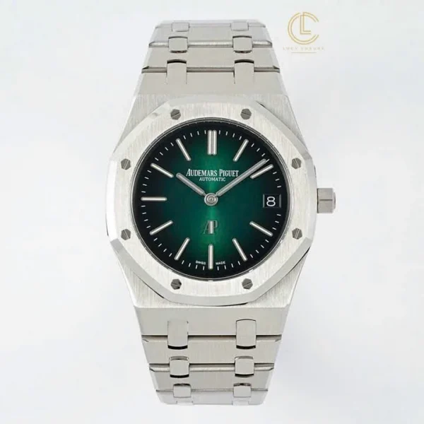 Đồng Hồ Audemars Piguet Royal Oak Jumbo Extra-Thin 15202PT.OO.1240PT.01 39mm Green Dial Steel Replica 1:1 – Top Quality Version