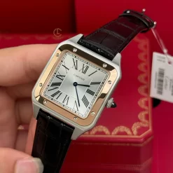 Đồng hồ Cartier Santos-Dumont 43.5mm W2SA0011 43.5mm x 31.4mm Demi Rose Gold Replica 1:1