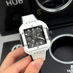 Đồng hồ Hublot Square Bang Unico 821.HX.0170.RX 821HX0170RX 42mm White Dial Ceramic Replica 1:1 – Top Quality Version