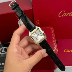 Đồng hồ Cartier Santos-Dumont 43.5mm W2SA0011 43.5mm x 31.4mm Demi Rose Gold Replica 1:1