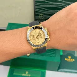Đồng Hồ Rolex Cosmograph Daytona 116518LN 40mm Dial Champange Yellow Gold Replica 1:1 – Top Quality Version
