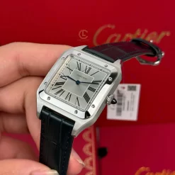 Đồng hồ Cartier Santos-Dumont 43.5mm WSSA0022 43.5mm x 31.4mm Steel Replica 1:1 – Top Quality Version