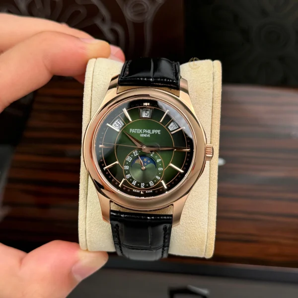 Đồng Hồ Patek Philippe Complications 5205R-011 40mm Green Dial Rose Gold Replica 1:1 – Top Quality Version