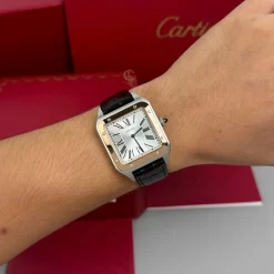 Đồng hồ Cartier Santos-Dumont 43.5mm W2SA0011 43.5mm x 31.4mm Demi Rose Gold Replica 1:1