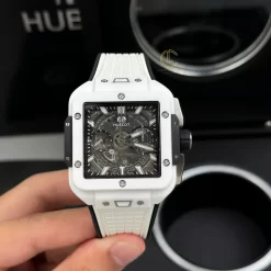 Đồng hồ Hublot Square Bang Unico 821.HX.0170.RX 821HX0170RX 42mm White Dial Ceramic Replica 1:1 – Top Quality Version
