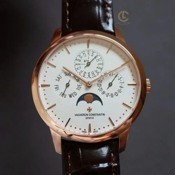 Đồng hồ Vacheron Constantin Patrimony perpetual calendar ultra-thin 41mm 43175/000R-9687 White Dial Rose Gold Replica 1:1 – Top Quality Version