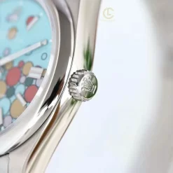 Đồng Hồ Rolex Oyster Perpetual 41mm 124300 Mặt Số Ice Blue Họa Tiết Celebration Steel Replica 1:1 – Top Quality Version