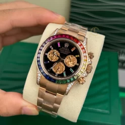 Đồng Hồ Rolex Cosmograph Daytona 116595RBOW 40mm Black Dial Rose Gold Replica 1:1 – Top Quality Version