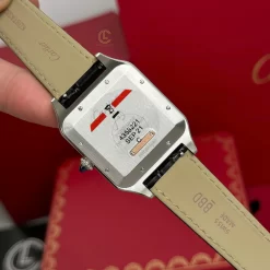 Đồng hồ Cartier Santos-Dumont 43.5mm W2SA0011 43.5mm x 31.4mm Demi Rose Gold Replica 1:1