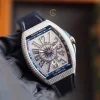 Đồng hồ Franck Muller VANGUARD V45 YACHTING Full Moisanite 43mm Steel Replica 1:1 – Top Quality Version