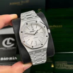 Đồng hồ Audemars Piguet Royal Oak Frosted Gold 41mm Silver Dial Steel Replica 1:1 – Top Quality Version