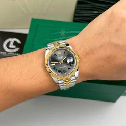Đồng Hồ Rolex Datejust 126333 41mm Mặt Số Wimbledon Yeloow Gold Steel Replica 1:1 – Top Quality Version