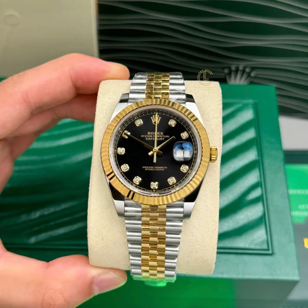 Rolex Datejust 126333-0006 41mm Black Dial Yellow Gold Steel Replica 1:1 – Top Quality Version