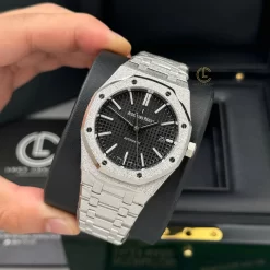 Đồng hồ Audemars Piguet Royal Oak Frosted Gold 41mm Black Dial Steel Replica 1:1 – Top Quality Version