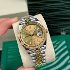 Đồng hồ Rolex Datejust M126333-0010 41mm champagne Dial Yellow Gold Steel Replica 1:1 – Top Quality Version