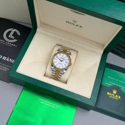 Đồng hồ Rolex Datejust M126333-0016 41mm White Dial Yellow Gold Steel Replica 1:1 – Top Quality Version