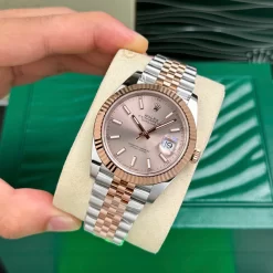 Rolex Datejust 126331-0010 41mm Sundust Dial Rose Gold Steel Replica 1