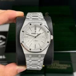 Đồng hồ Audemars Piguet Royal Oak Frosted Gold 41mm Silver Dial Steel Replica 1:1 – Top Quality Version