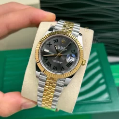 Đồng Hồ Rolex Datejust 126333 41mm Mặt Số Wimbledon Yeloow Gold Steel Replica 1:1 – Top Quality Version