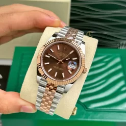 ồng hồ Rolex Datejust M126331-0002 41mm Chocolate Dial Rose Gold Steel Replica 1:1 – Top Quality Version