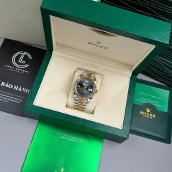 Đồng Hồ Rolex Datejust 126333 41mm Mặt Số Wimbledon Yeloow Gold Steel Replica 1:1 – Top Quality Version