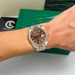 ồng hồ Rolex Datejust M126331-0002 41mm Chocolate Dial Rose Gold Steel Replica 1:1 – Top Quality Version
