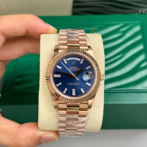 Rolex Day-Date 128235-0085 40mm Blue Dial Rose Gold Replica 1:1 – Top Quality Version