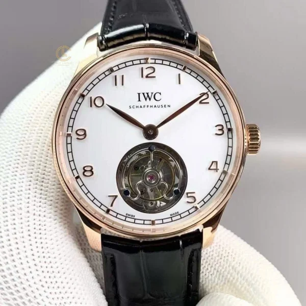 Đồng hồ IWC Portugieser Tourbillon IW545801 42mm White Dial Rose Gold Replica 1:1 – Top Quality Version